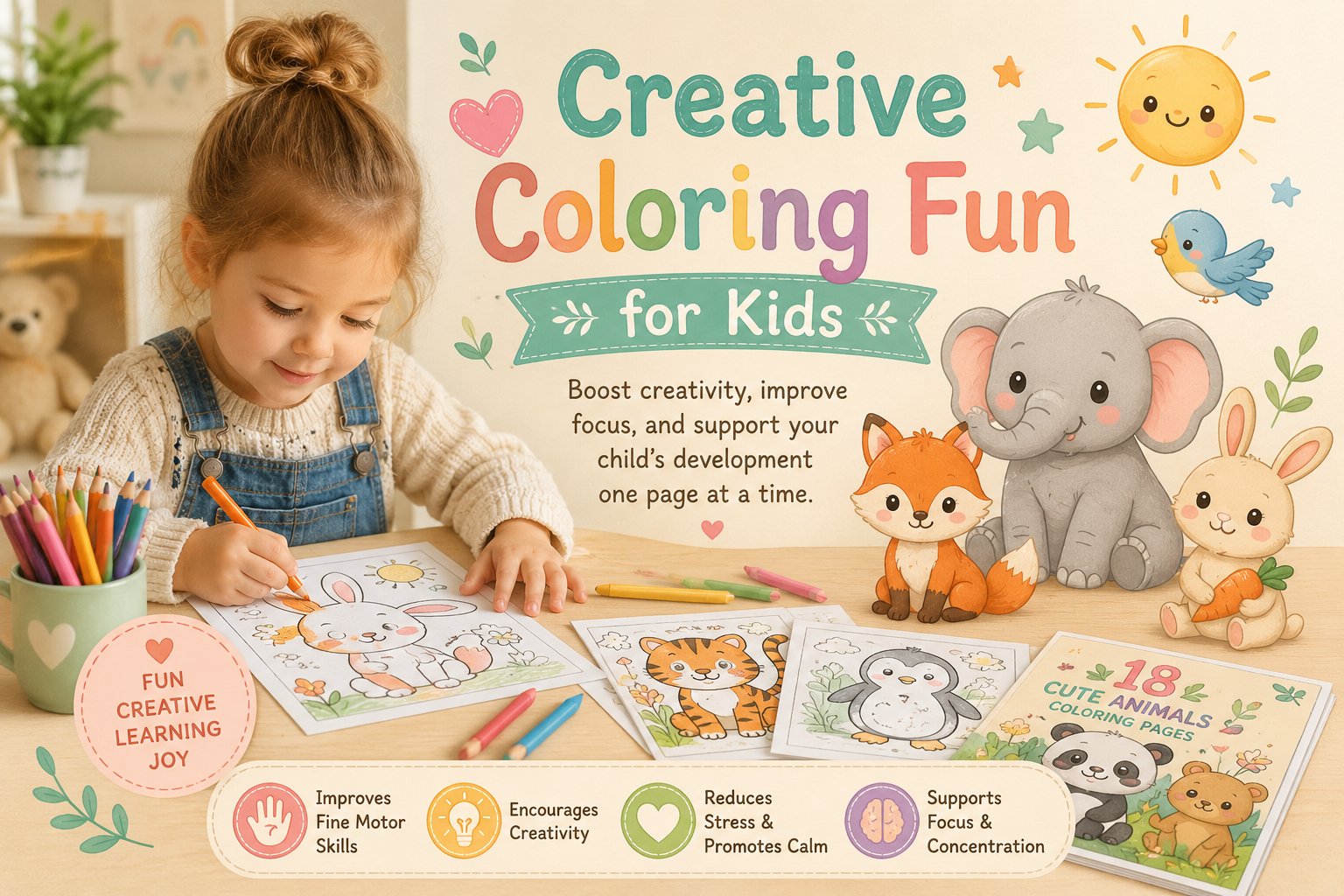 creative coloring fun for kids with printable animal pages