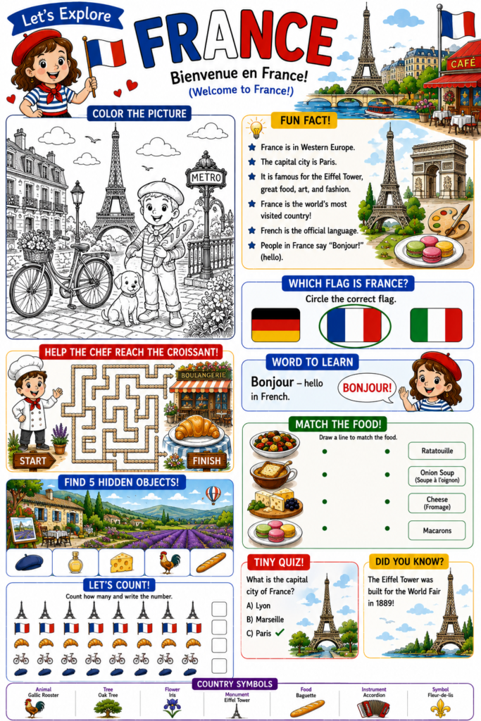 page from Europa Activity Book