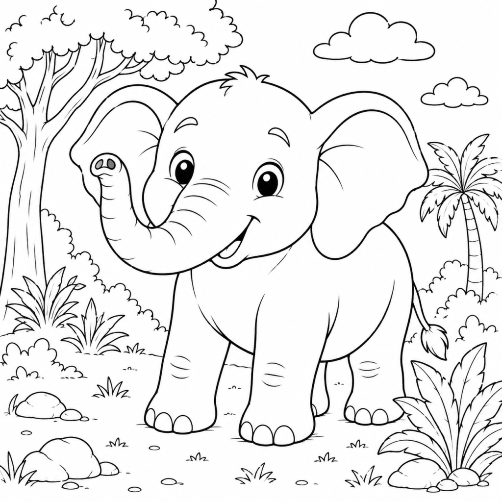 elephant coloring page