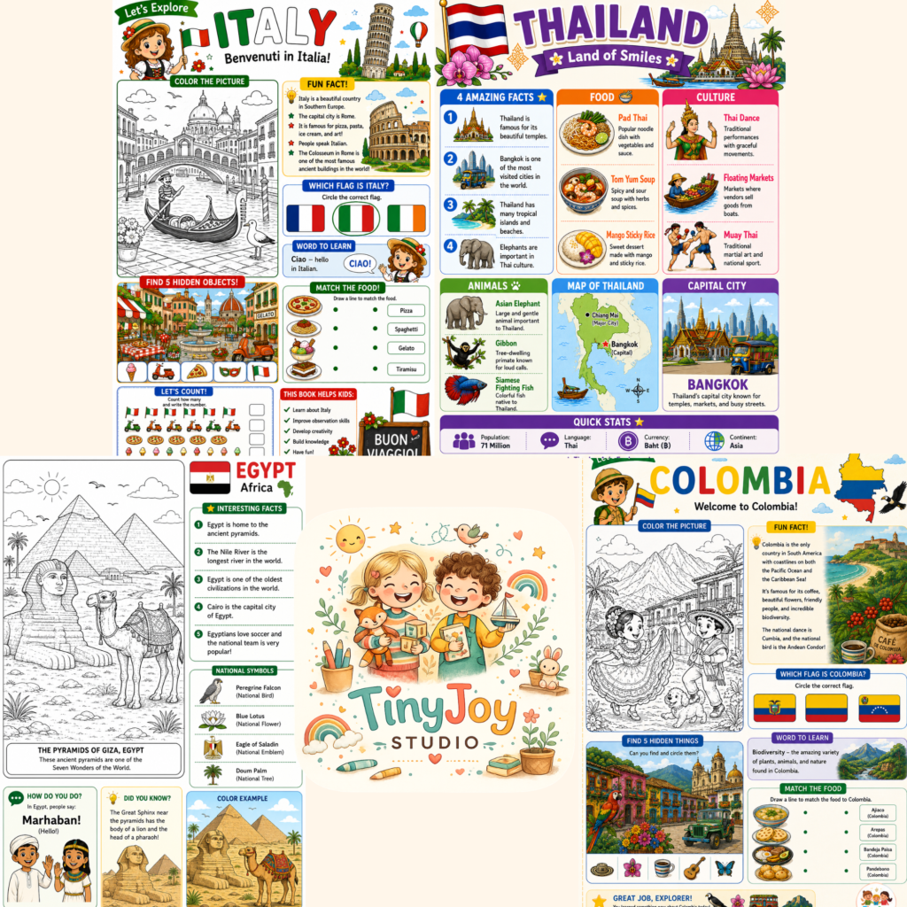 Geography activities for kids exploring Europe Asia Africa and the Americas through educational printables