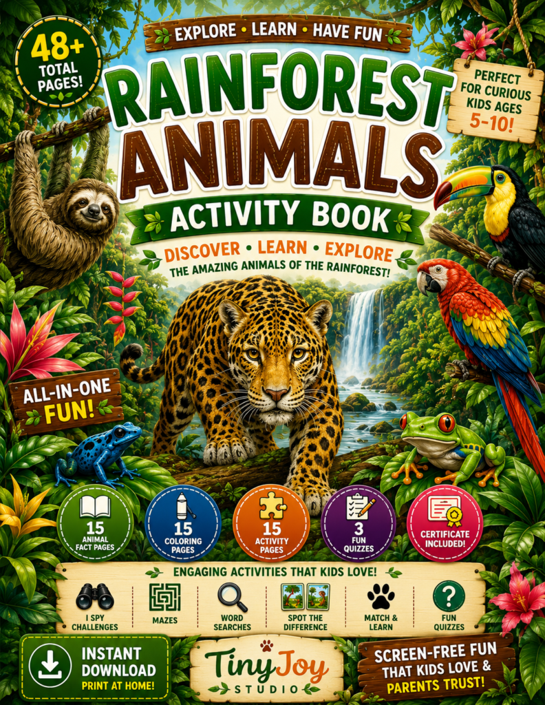 Rainforest Animals Activity Book
