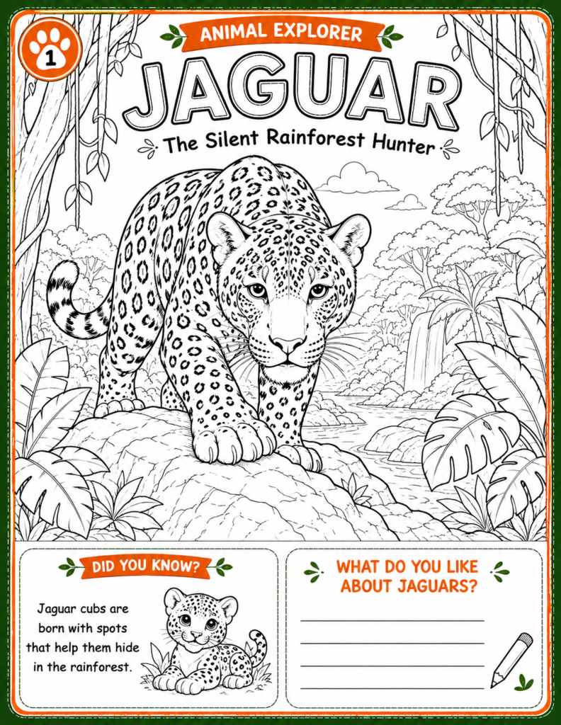 Collection of rainforest animal activity books for kids with coloring pages, animal facts, puzzles, and educational learning activities.