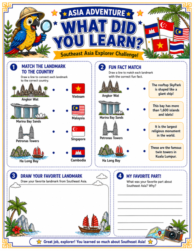 "Educational geography worksheet for children"