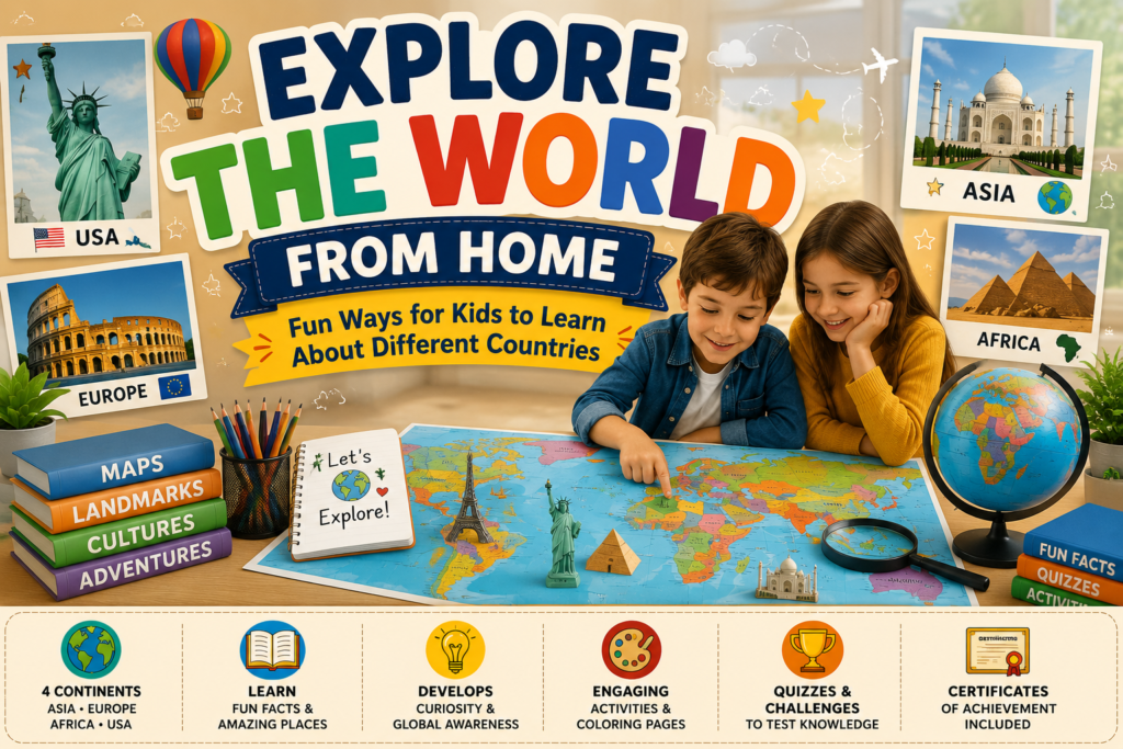 Exploring the world from home with educational geography activities for kids