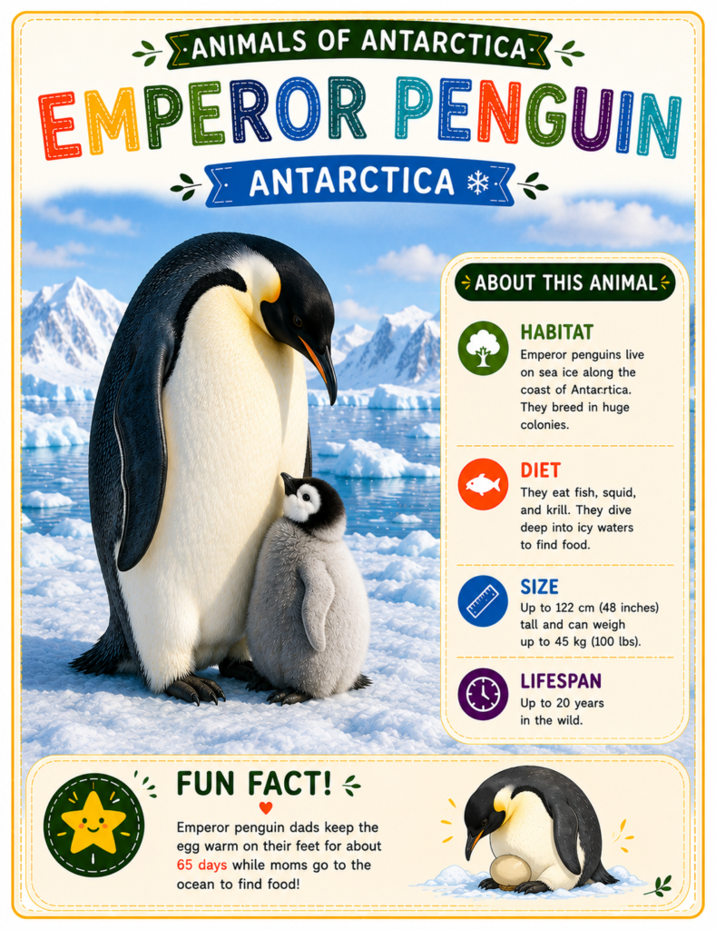 Emperor penguin facts for kids exploring Antarctica animals