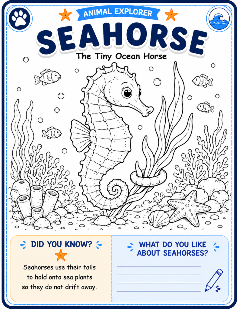 Seahorse facts for kids discovering surprising ocean animal facts
