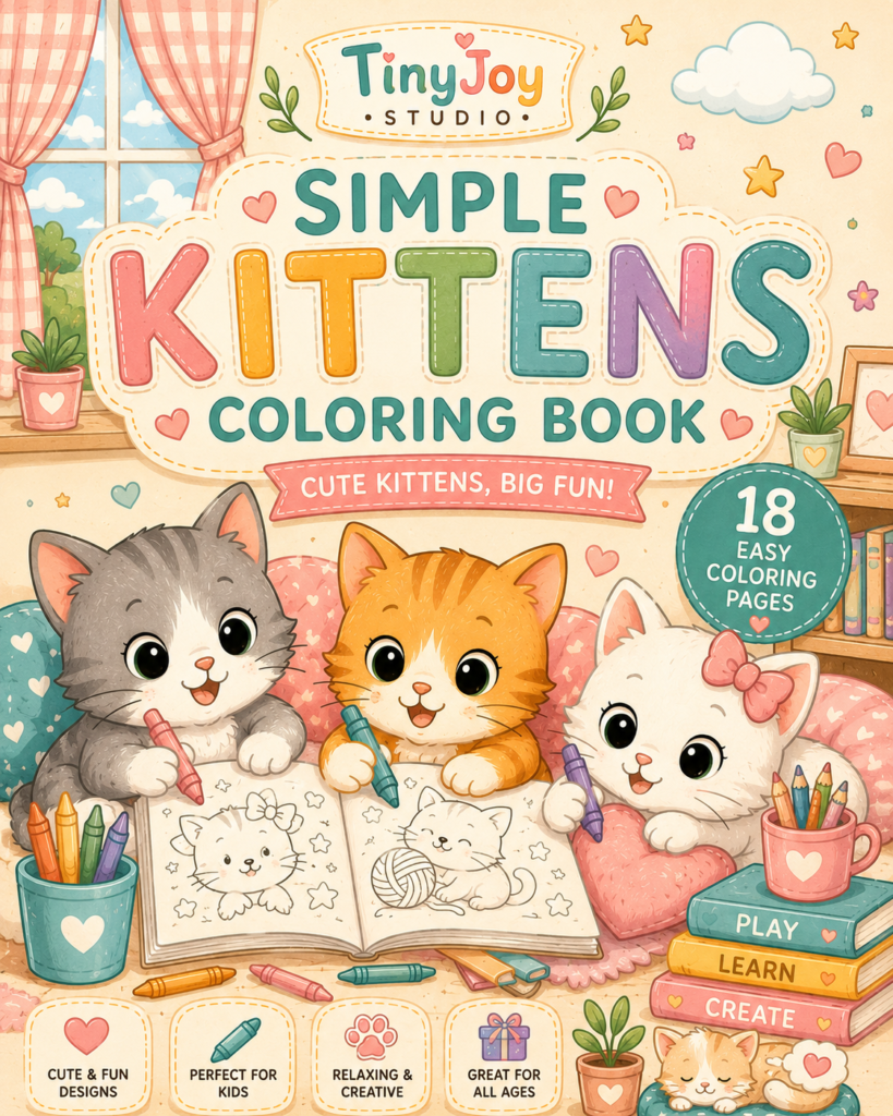 Cat coloring book for kids featuring adorable kittens and fun coloring activities