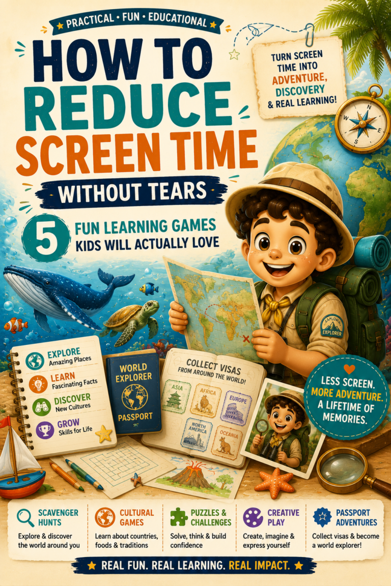 How to reduce screen time with fun educational games for kids and hands-on geography activities
