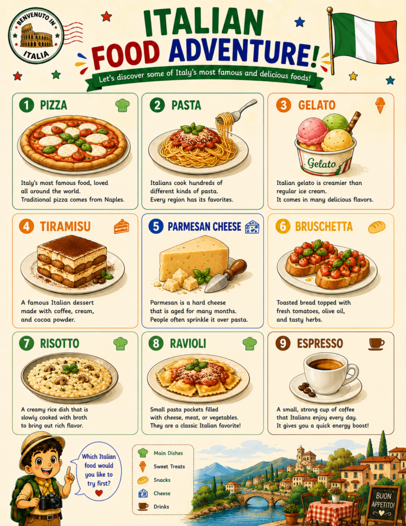 italian food culture for kids printable