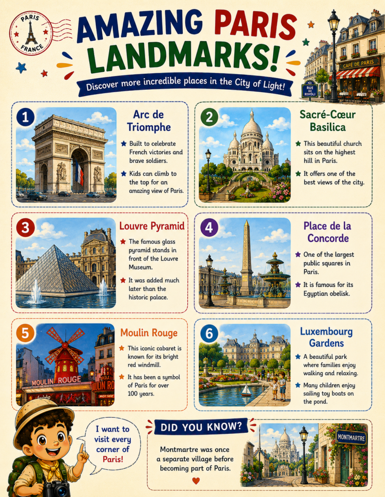 exploring france with kids eiffel tower and paris landmarks worksheet