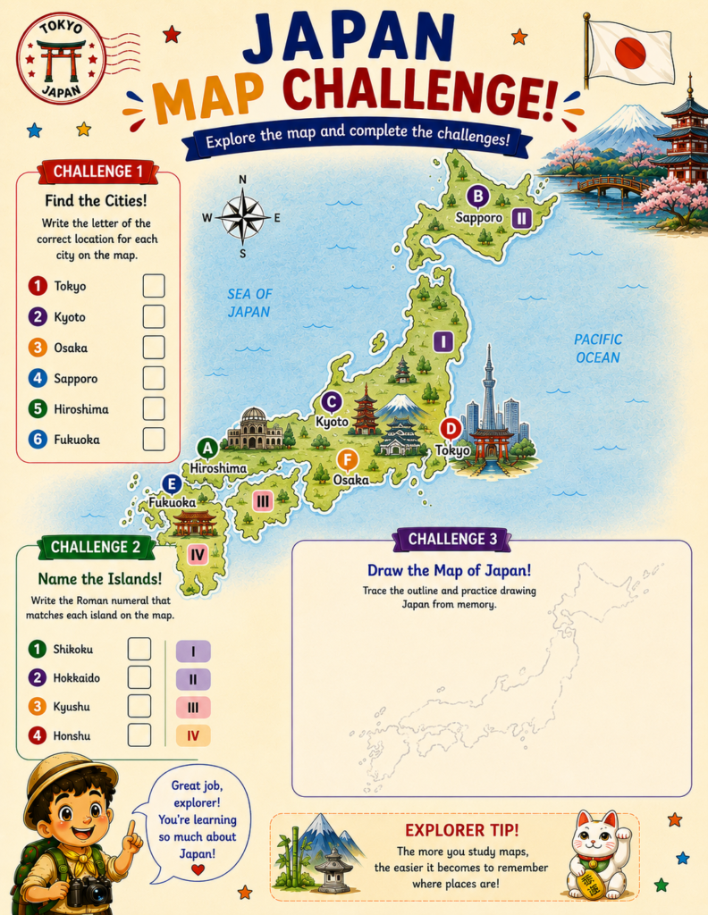 exploring japan with kids map challenge