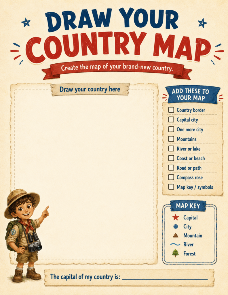 design a map activity for kids geography
