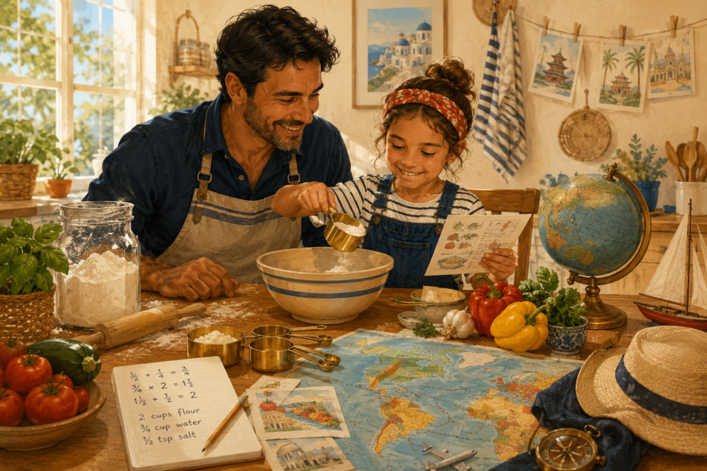 summer math cooking activity for kids screen free