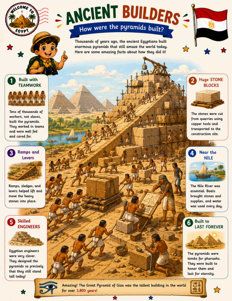 Ancient Egypt pyramids educational page for kids