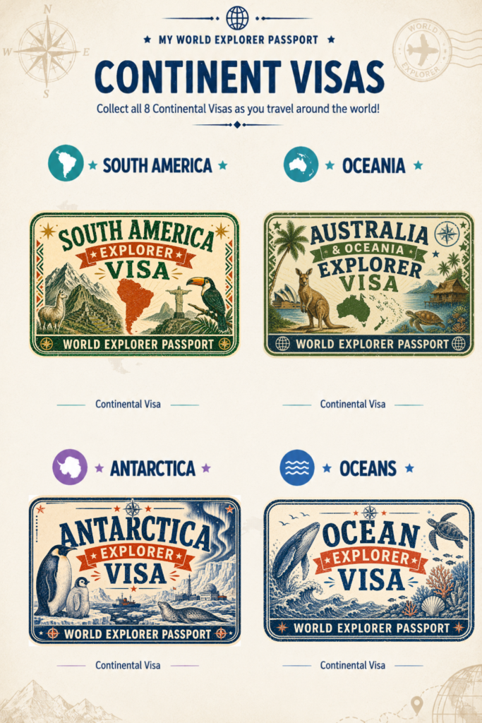world explorer passport and ocean visa for kids