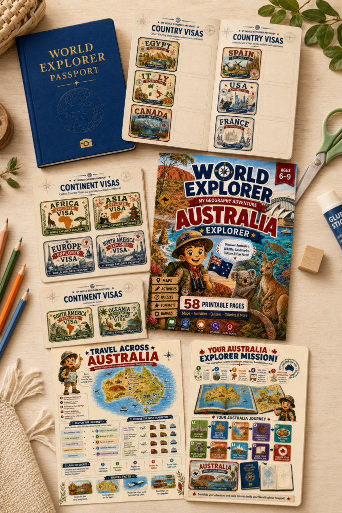 road trip activities for kids geography passport