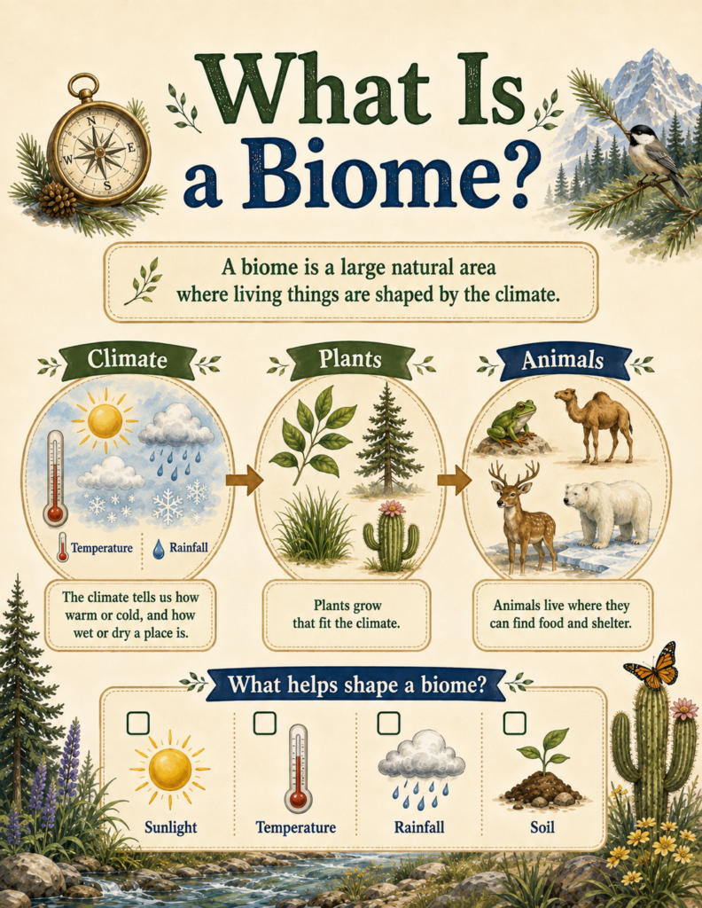 what is a biome for kids educational worksheet