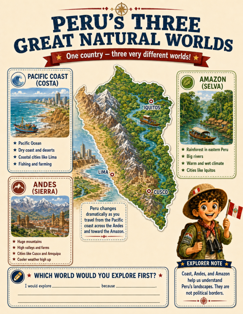 peru geography activities amazon rainforest and andes