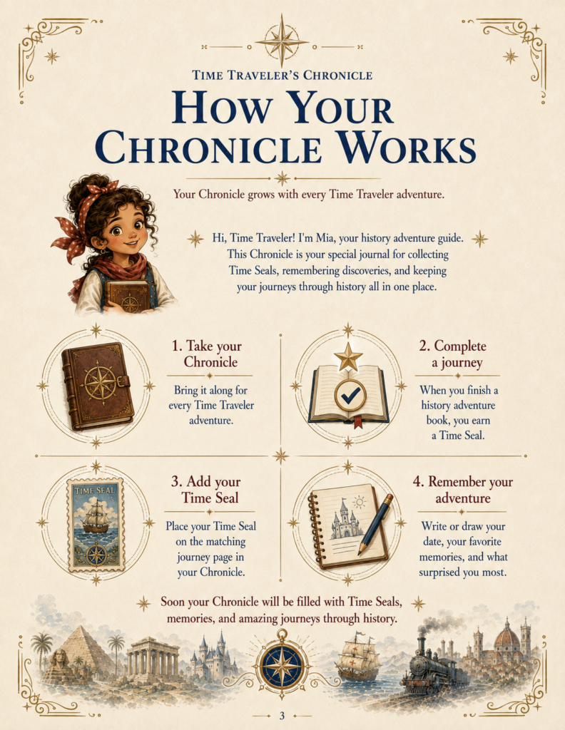 interactive history for kids time traveler journal]