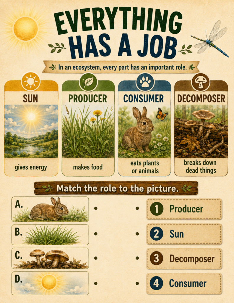 producers consumers decomposers food chain activities for kids