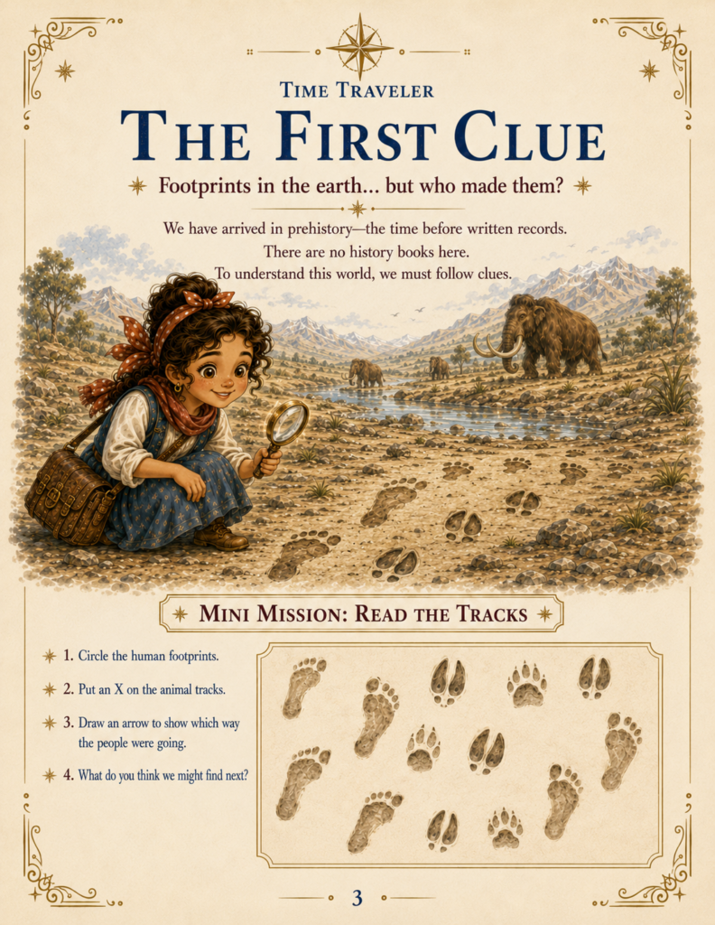 early humans activities for kids reading footprints