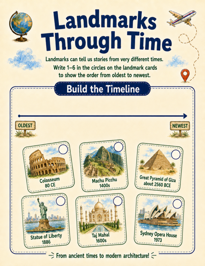 world landmarks timeline activity homeschool geography curriculum