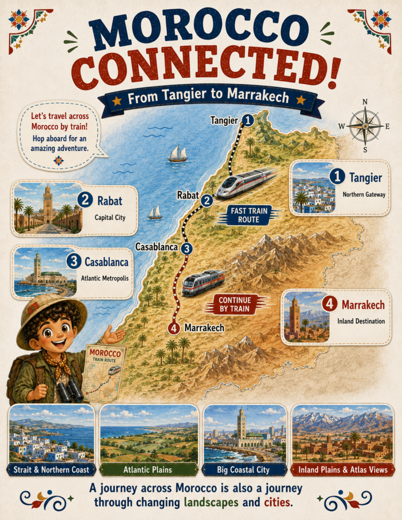 explore morocco with kids high speed train activity