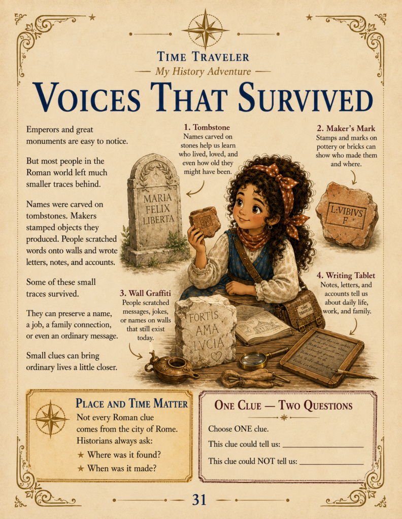 homeschool history curriculum roman artifacts and graffiti]