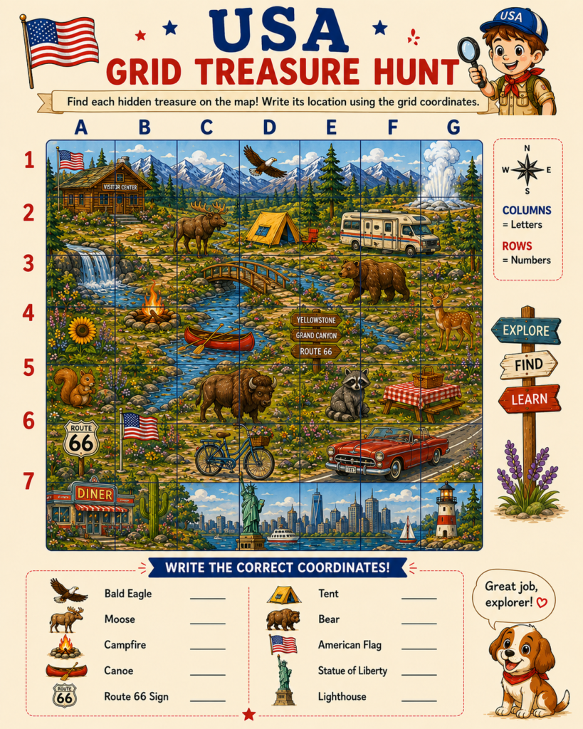 hands on geography activities grid treasure hunt