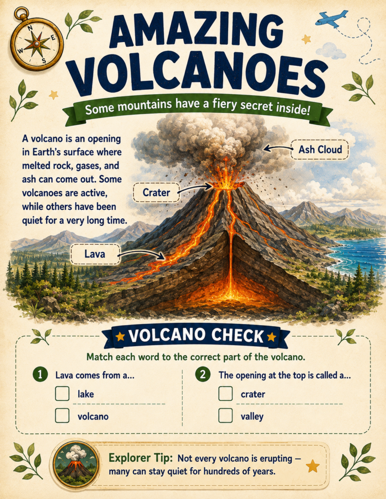earth science volcano worksheet for homeschoolers