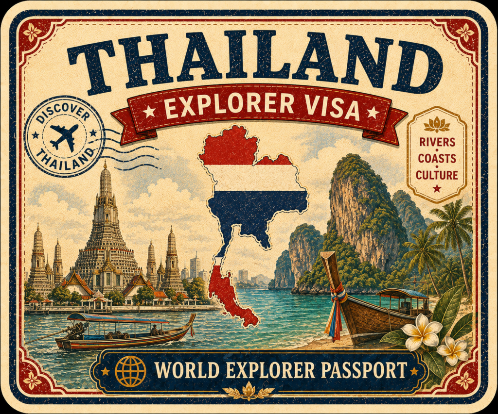 world explorer passport thailand visa stamp