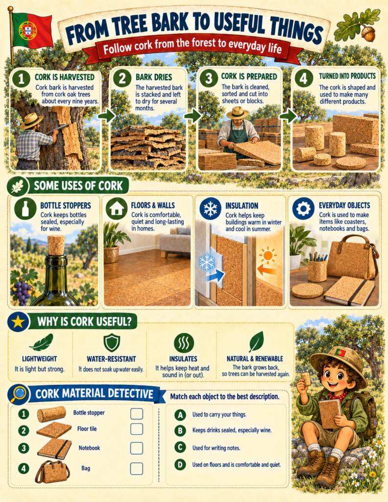 cork oak tree harvesting activities for homeschoolers