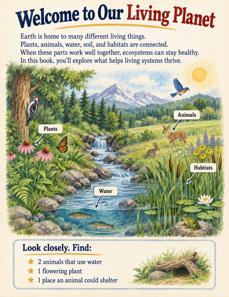 protect our planet activities for kids living ecosystem