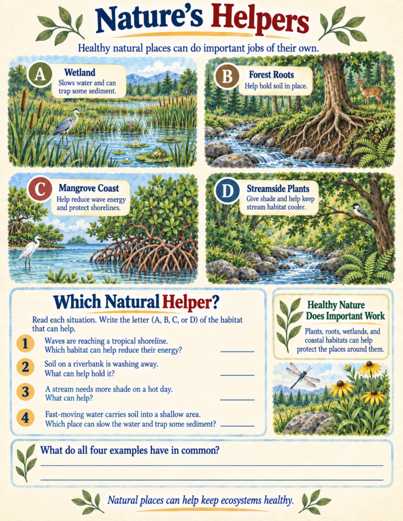 natures helpers environmental science worksheets for kids