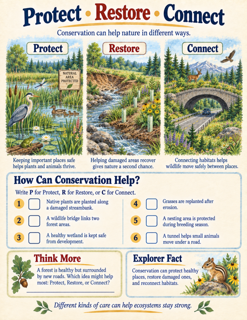 protect restore connect conservation activities for kids