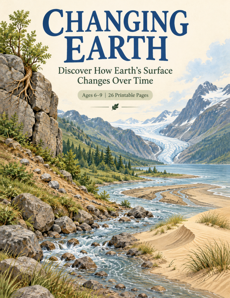 changing earth unit study weathering and erosion workbook cover