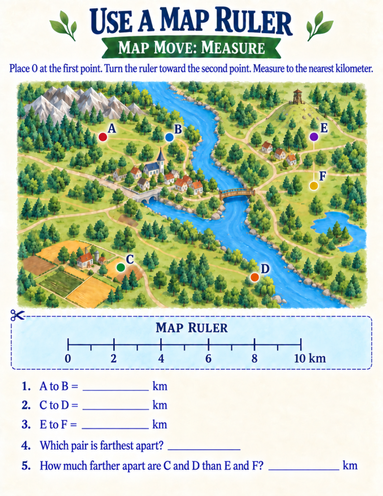 measuring distance on maps scale bar activity for kids