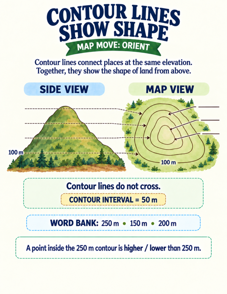 contour lines topography geography activity for students