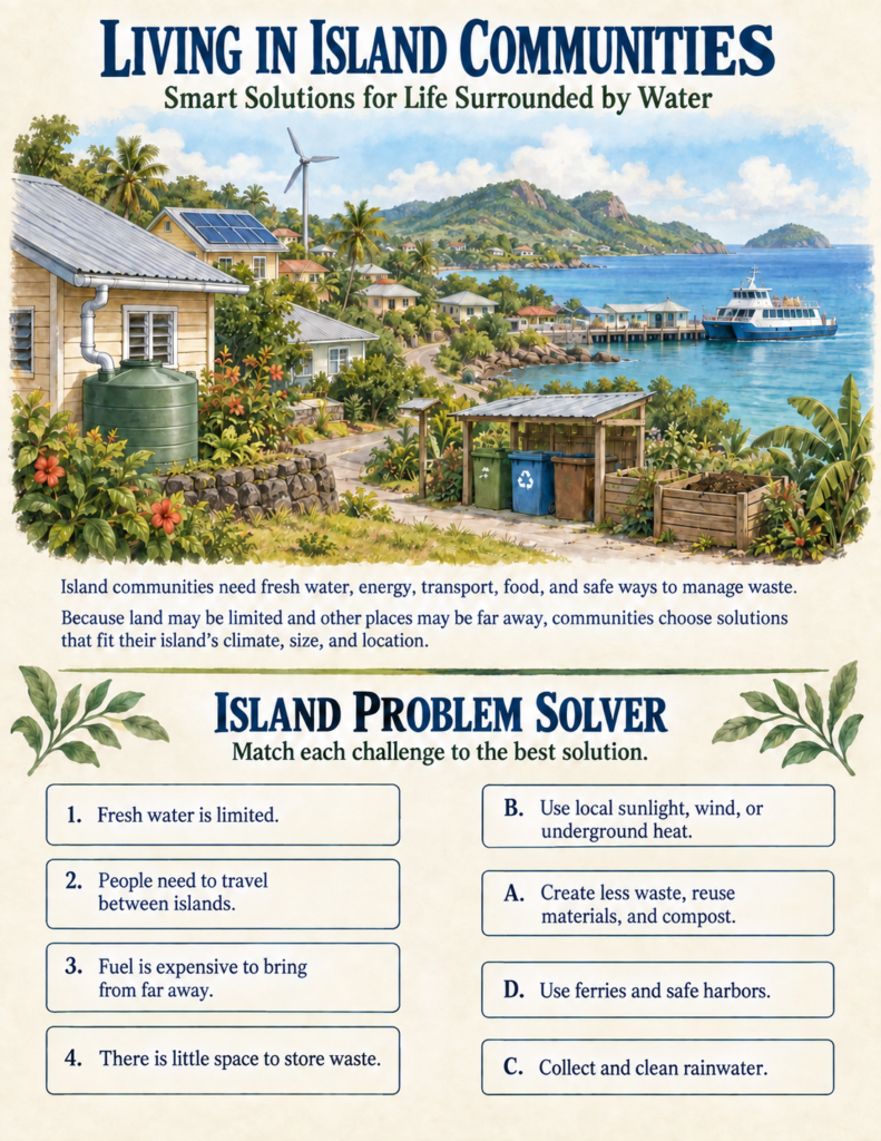 smart island communities sustainable living activity for kids