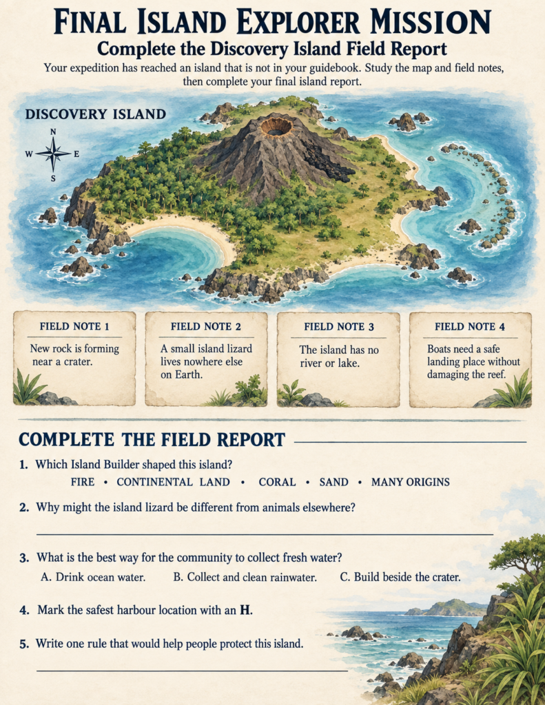 world explorer passport and island adventure certificate reward