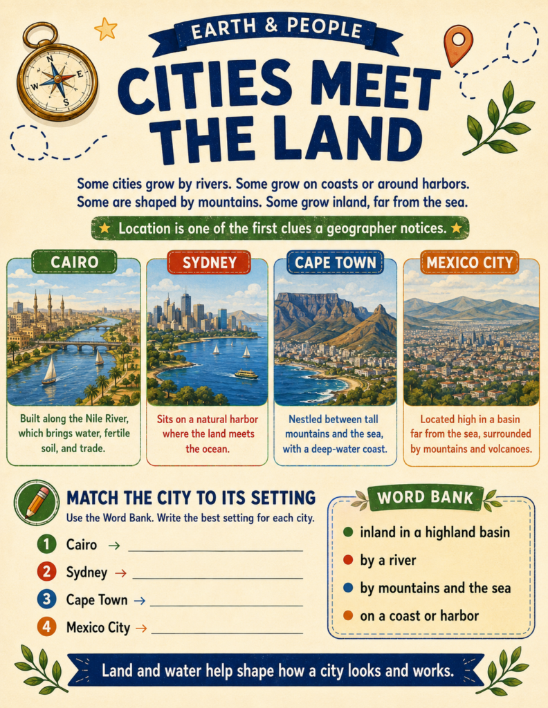 world cities unit study where cities meet the land