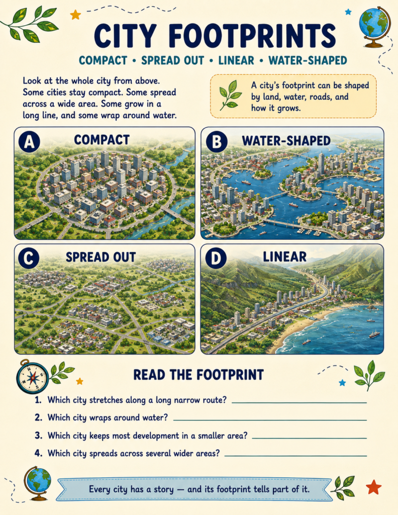 human geography for kids city footprints activities