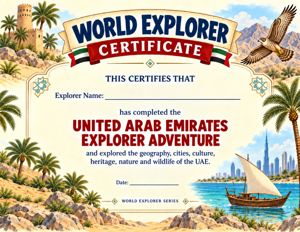 homeschool world explorer passport uae visa stamp and certificate