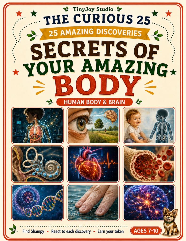 Cover of The Curious 25 book featuring amazing human body facts for kids
