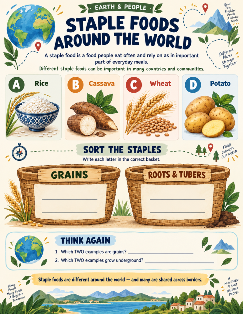 food around the world activities for kids staple foods