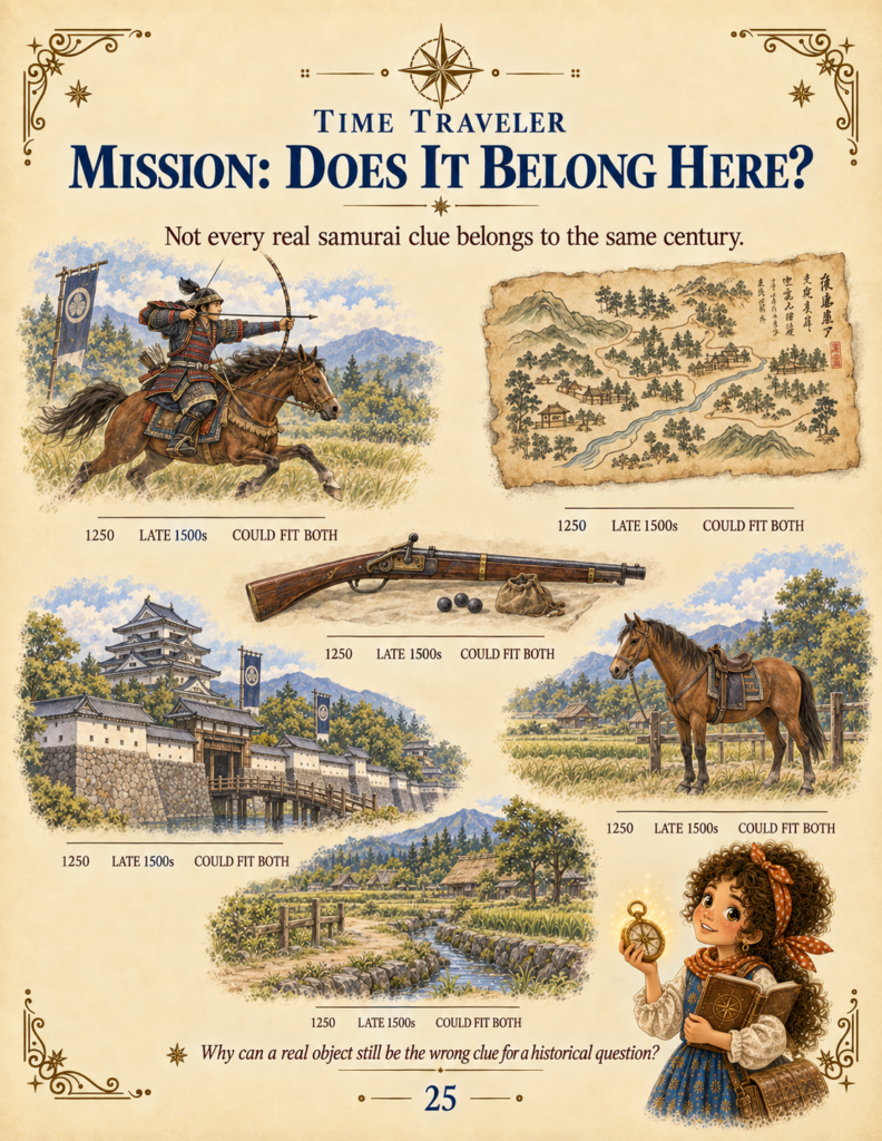 Chronological sorting activity in a Samurai Japan unit study for kids.