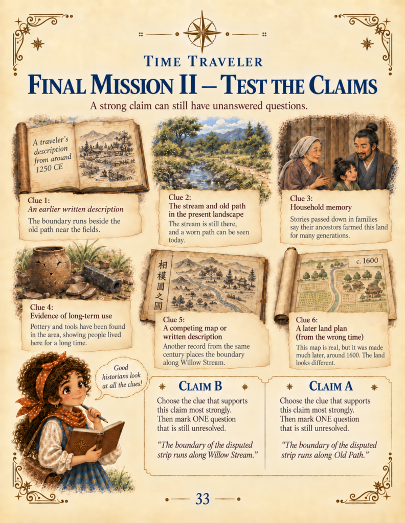 Evidence evaluation worksheet from interactive Samurai Japan activities.