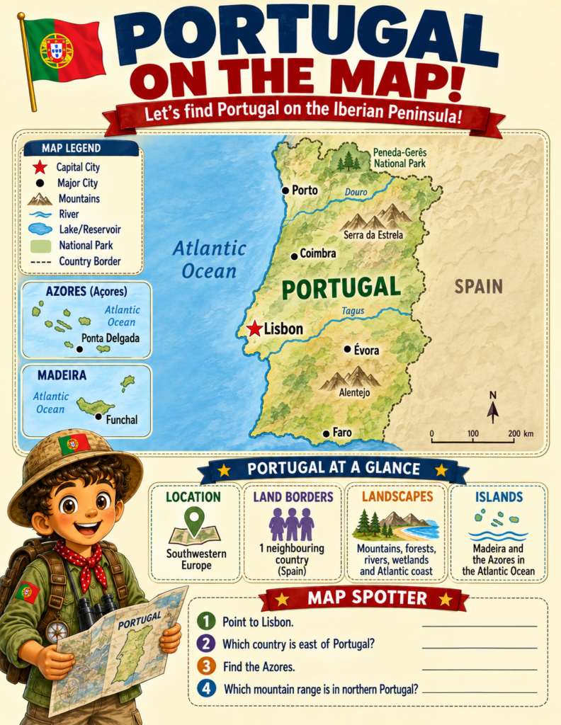 portugal geography map activities for kids
